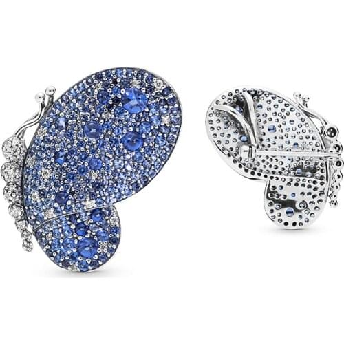 2020 New Shiny And Charming Blue Pave Butterfly Brooch, Exquisite And Luxurious Jewelry, The Best Gift For Your Best Friend