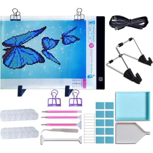 25PCS Diamond Painting kit Cross stitch Tool A4 LED Board Set Diamond Embroidery Tool DIY Decorative Painting Point Drill Pen