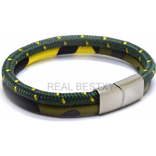 5pcs/lot Wholesale Price Classic Nylon Rope Leather Bracelet For Men Hand Charm Jewelry Multilayer male bracelet Handmade Gift