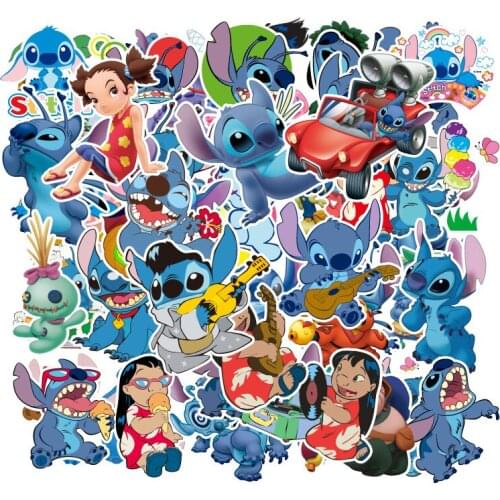 55PCS Disney Character Stickers Cute Cartoon Sticker Skateboard Motorcycle Luggage Laptop Guitar Sticker Stitch Avatar