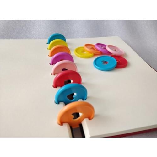 6pcs LooseRing Plastic Binding Ring Loose-leaf Colored Office Storage Binding Ring Disc Color Mushroom Hole A4 Binder