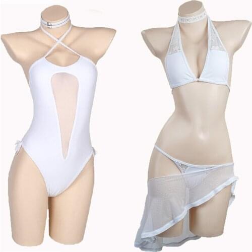 Azur Lane Cosplay Takao and Atago swimsuit cosplay costume summer swimwear with accessory