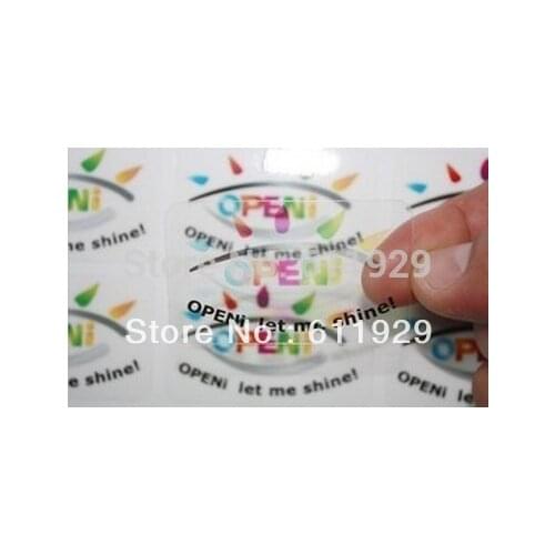 Free shipping customized transparent waterproof PVC sticker adhesive,round or rectangle shape,custom label for garment,underware