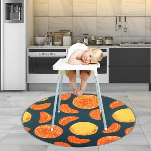 Baby Washable Round High Chair Splat Floor Mat Waterproof Protect Carpet Anti-Slip Floor Protect Messy Splat Mat For Kids