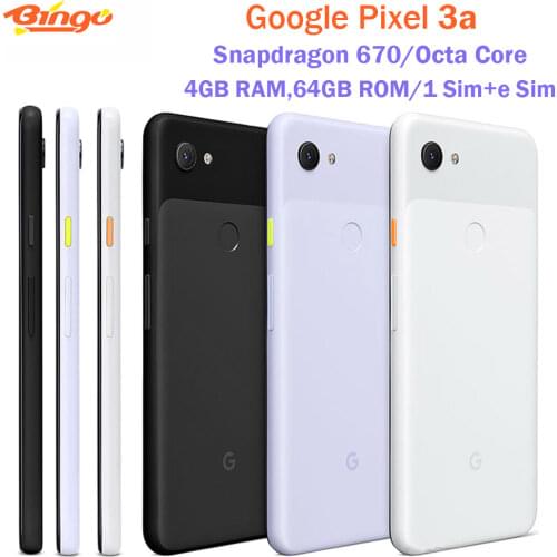Original Google Pixel 3A 4G LTE 5.6" Snapdragon 670 Octa Core 4GB RAM 64GB ROM NFC 12.2MP 8MP Fingerprint Smartphone