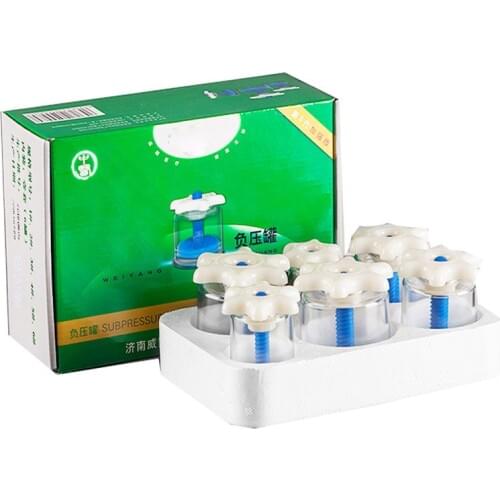 HANRIVER Household cupping apparatus 6 thickening cupping jar of hand twist type magnetic therapy rotary pump tanks tanks