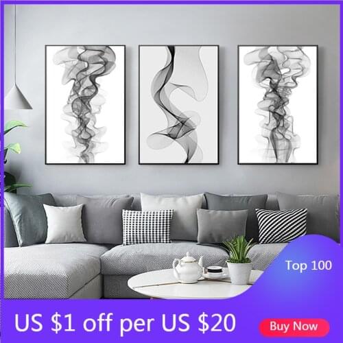 Toile Blanche Et Minimaliste Motif De Lignes Ondulées Abstraites Toile Noire Et Blanche Affiche Murale Images D'art Pour Salon D
