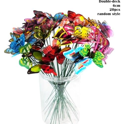 Exquisite 3D Colorful Simulation Butterflies Flowerpot Decoration Garden Accessories GQ