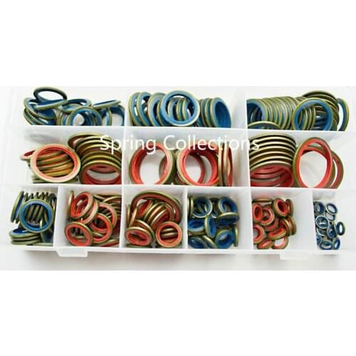 6/8/10/12/14/16/18/20/22/24/27/30mm Bonded Washer Metal Rubber Oil Drain Plug Gasket Combined Washer Sealing Ring Mixed Size