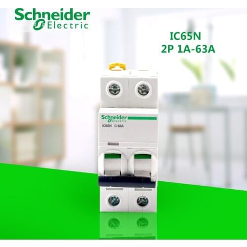 Miniature Circuit Breakers Acti 9 Series Ic65n 2P C Type C1 C2 C4 C6 C10 C16 C20 C25 C32 C40 C50 C63A Household Air Switch Mini