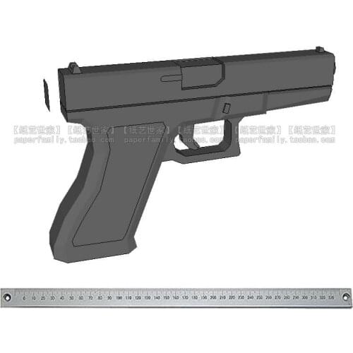 3D Paper Model 18.2cm Assembly Glock 19 Pistol Gun Toy Handmade DIY Learning & Education Props Gift for Children A420