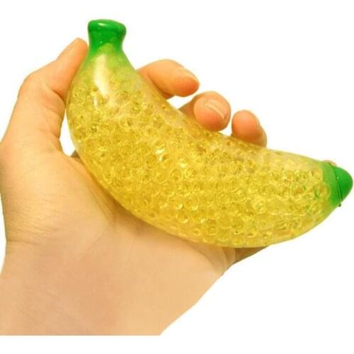 Novelty Banana Design Fruit Jelly Water Squishy Fidget Toys Soft Foam TPR Stress Reliever Toys for Adult Kids Party Favors