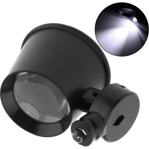 ABS Portable LED Glasses Optical Lens Ten Times Maintenance Watch Jewelry Identification Magnifying Glass