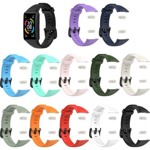 Soft Silicone Colorful Strap For Huawei Honor Band 6 Smart Watch Wristband Replacement Sport Bracelet Band for honor band6 strap