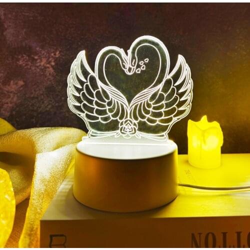 Romantic Love 3D Lamp Heart-Shaped Balloon Acrylic Indoor Lighting LED Night Light Decorative Table Lamp