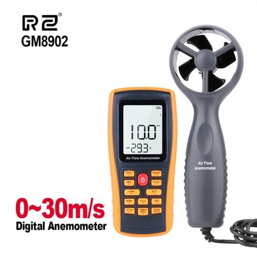 High Quality GM8902 0-45M/S Digital Anemometer Wind Speed Meter Air Volume Ambient Temperature Tester With USB Interface