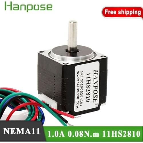 1 pcS Nema11 Stepper Motor 0.08N.m/1.0A 11HS2810 motor Mill Laser Engraving New Stepper Motor for mini cnc 3D printer