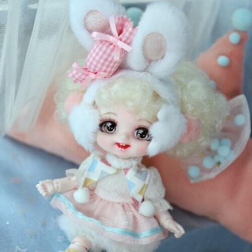 DBS Dream Fairy 1/8 BJD Doll Cute Animal Style 15CM Ball Jointed Doll Full Set Cute Makeup DIY Toy Bratz Dolls for Girls