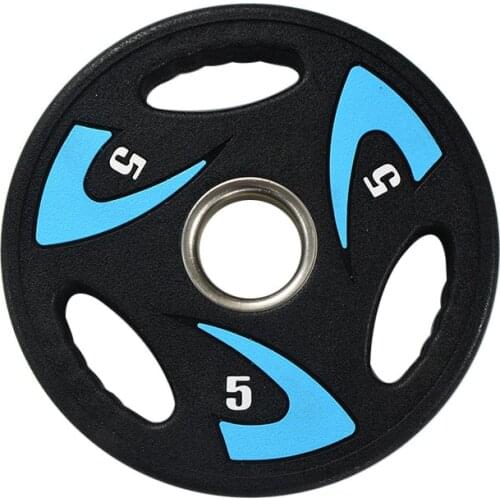 High Grade Pu Three Hand Pull Hole Barbell Piece Color Barbell Piece WeightLifting Bar Equipped with PU Material Barbell Piece