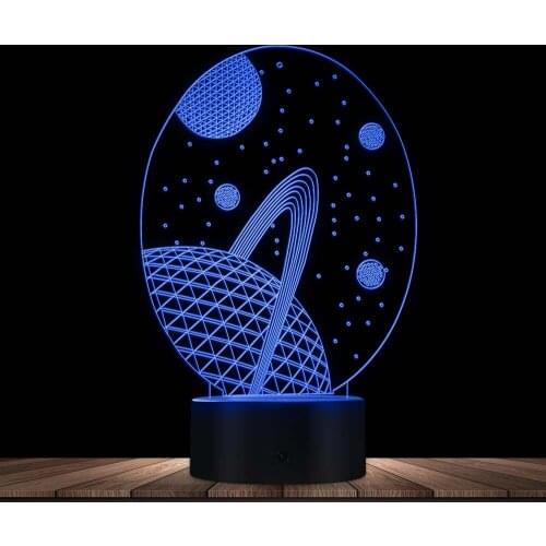 Modern Galaxy Design 3D Lamp Glowing LED Lamp Heaven Star 3D Hologram Galaxy Kid Room Night Light USB Lamp Bedroom Decor Light