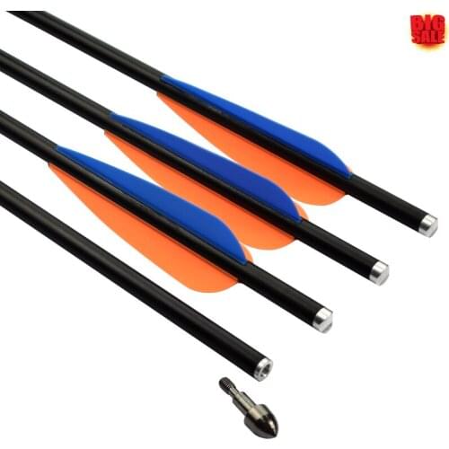 6/12 Pcs Glass Fiber Arrows 16/18/20" Fiberglass Arrow Shaft For Hunting High Quality Glass Crossbow Bolts TPU Vanes Archery Bow
