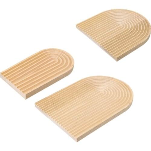 Creative Water Ripple Bread Dessert Tray Cutting Chopping Board Geometric Shape Placement Plate Curved Surface Decor