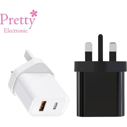 UK Charger USB Type-c Ports PD20W QC 3.0 Fast Charging Ireland Singapore Maldives Malaysia Travel Wall Adapter Plug