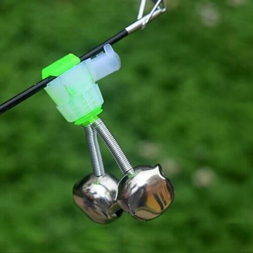 1 Set Fishing Ring Bite Lure Alarms Twin Spiral Bells Night Carp Fishing Rod Tool Tip Clips Gears Accessories