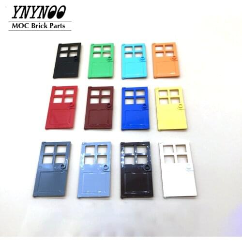 10Pcs/lot Windows and Doors Parts 1x4x6 with 4 Panes and Stud Handle MOC Building Blocks fit for City House Bricks Model DIY Toy