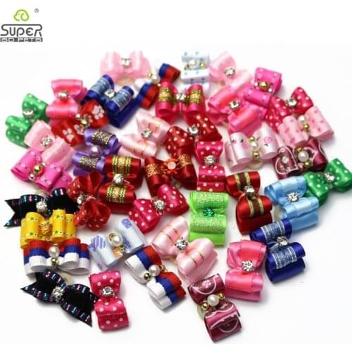 100PCS/lot Cute Dog Accessories Pet Hair Bows Different Styles And Colors Supply Chien Accessoire