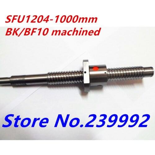 1204 Ball Screw SFU1204 1000mm Rolled Ballscrew with single Ballnut for CNC parts BK10 BF10 machined