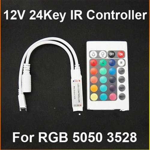 20PCS DC 12V 24 Key Mini LED IR Remote Controller For 3528 & 5050 RGB Strip Light