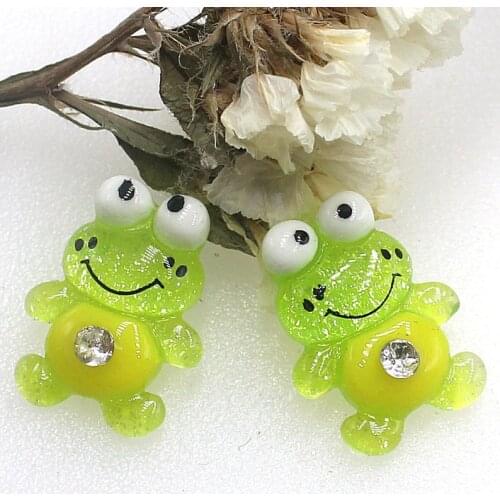 80pcs 20mmx15mm Green Frog Flatback - Scrapbooking - Resin - Cabochons - Craft - Cardmaking