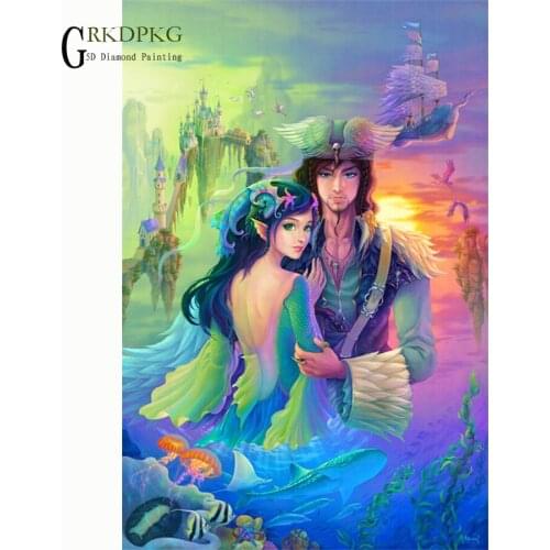 GRKDPKJ 5d diamond painting full diamond square diamond embroidery cross stitch picture home decoration pirate jack painting ima