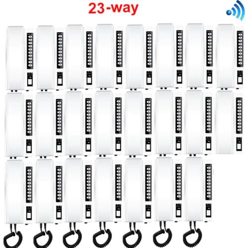 ZHUDELE Audio Intercom System 23-Way Interphones 2.4Ghz Wireless Audio Door Phone Kits,indoor intercom 99 handsets extendable