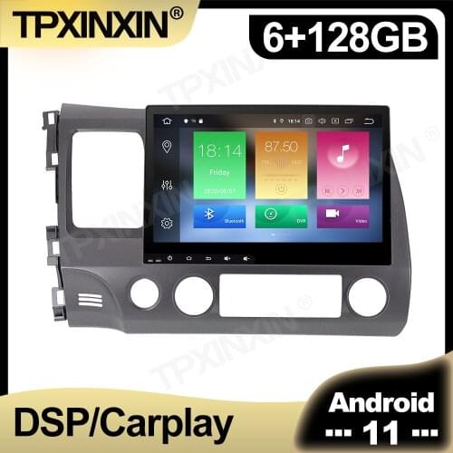 128GB Android 11.0 Car Radio For Honda CIVIC 2006 2007 2008 - 2011 Multimedia Auto Video DVD Player Navigation Stereo GPS 2 din