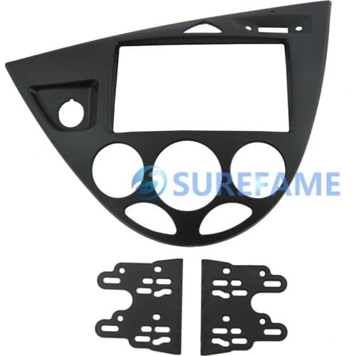Double Din Car Radio Install Surround Panel for Ford for Focus MK1/Fiesta LHD Fascia Plate Dash Mount Kit Interior Trim Facia