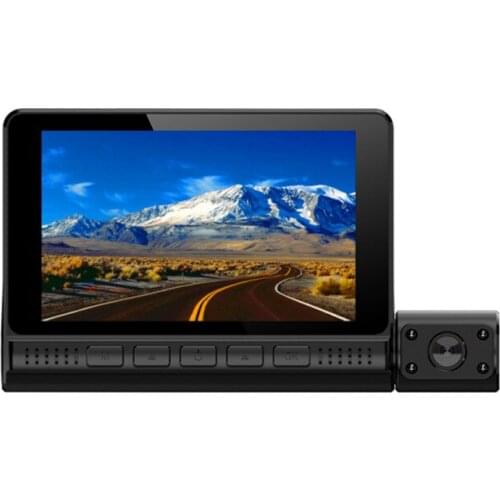 Driving recorder three-lens HD 4.0 inch touch night vision 1080P car recorder car camera recorder