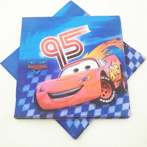 20pcs Lightning Mcqueen Paper Napkin No.95 Cars Theme Party Birthday/Festive/ChristmasParty Decoration
