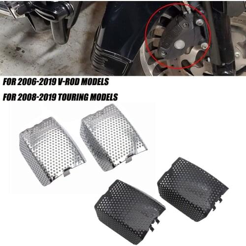 Black 304 Stainless Steel Front Brake Caliper Screen Inserts For Harley Touring Electra Glide Road King FLTRU FLHR FLHX V-Rod
