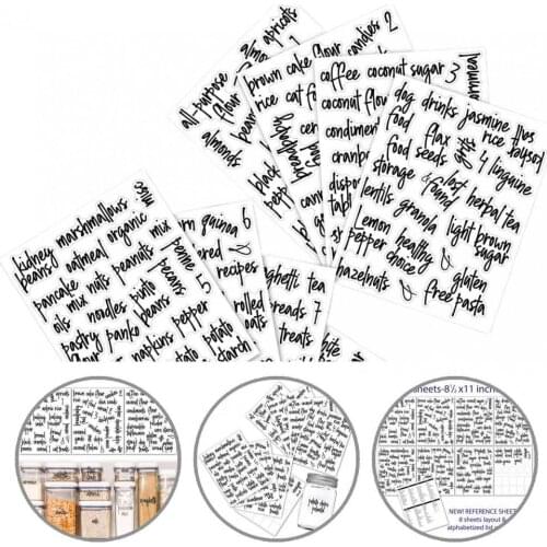PVC 1 Set Great Waterproof Food Labels Stickers Easy to Stick Pantry Labels Long Lasting for Jars