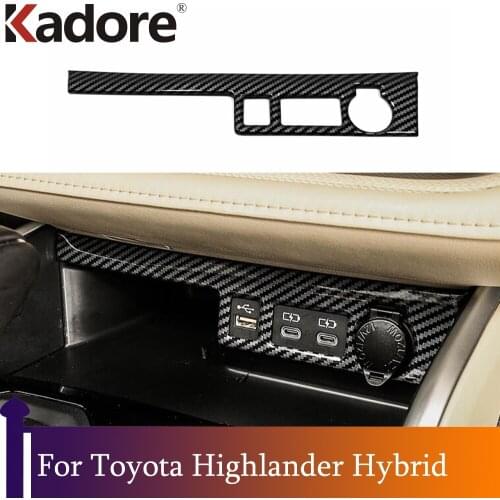 For Toyota Highlander Hybrid 2021 2022 Cigarette Lighter Panel Cover Trim Frame Bezel Garnish Molding Decoration Car Styling