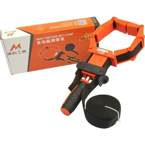 HQ BB 4M Binding Belt Clamps Adjustable Woodworking Angle Corner Photo Frame Band Clamp with Extra Free 2 Quick-Release Levers