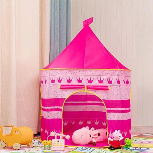 Play Tent Portable Foldable Tipi Prince Princess Folding Tent Boy Girls Cubby Play House Kids Gifts Outdoor Toy Tents Castle