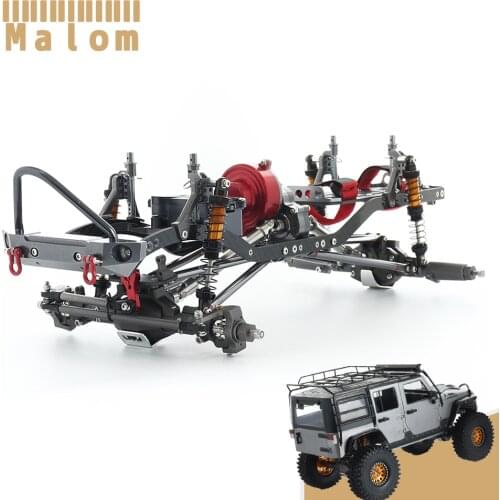 312mm Wheelbase CNC Aluminum Alloy Frame Chassis Kit with Metal Bumper for 1/10 RC Crawler Car SCX10 Rock Off Road Truck