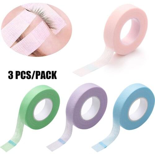 3 Roll 9m Pink Lash Tape Eyelash Extension Breathable Micropore Fabric Easy Tear Eye Tapes Eyelash Extension Tape Anti-allergy