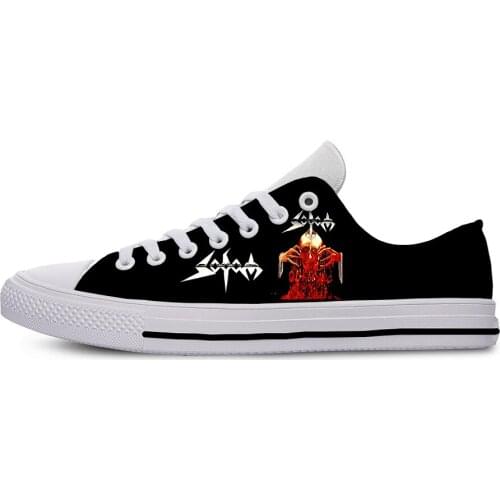 Sodom Band Metal Music European and American Pop Bands Mens Casual Shoes 3D Pattern Logo Men Shoes
