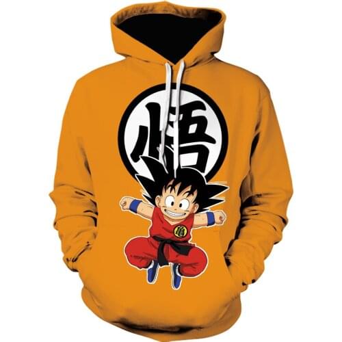 2021 Spring and Autumn Mens Hoodie 3D Printing Japanese Anime Goku Childrens Fashion Casual Sweater Jacket