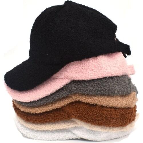2021 New fashion wool baseball cap Thicken Warm Pure color casquette hat Men Women hats wholesale winter caps for women
