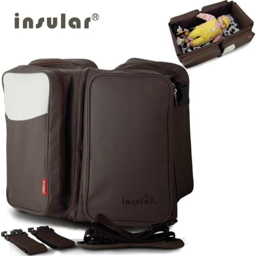 Insular Portable folding baby bed maternity travel crib Backpacks multi-function Baby Diaper bag Mummy Nappy bag Stroller Bags